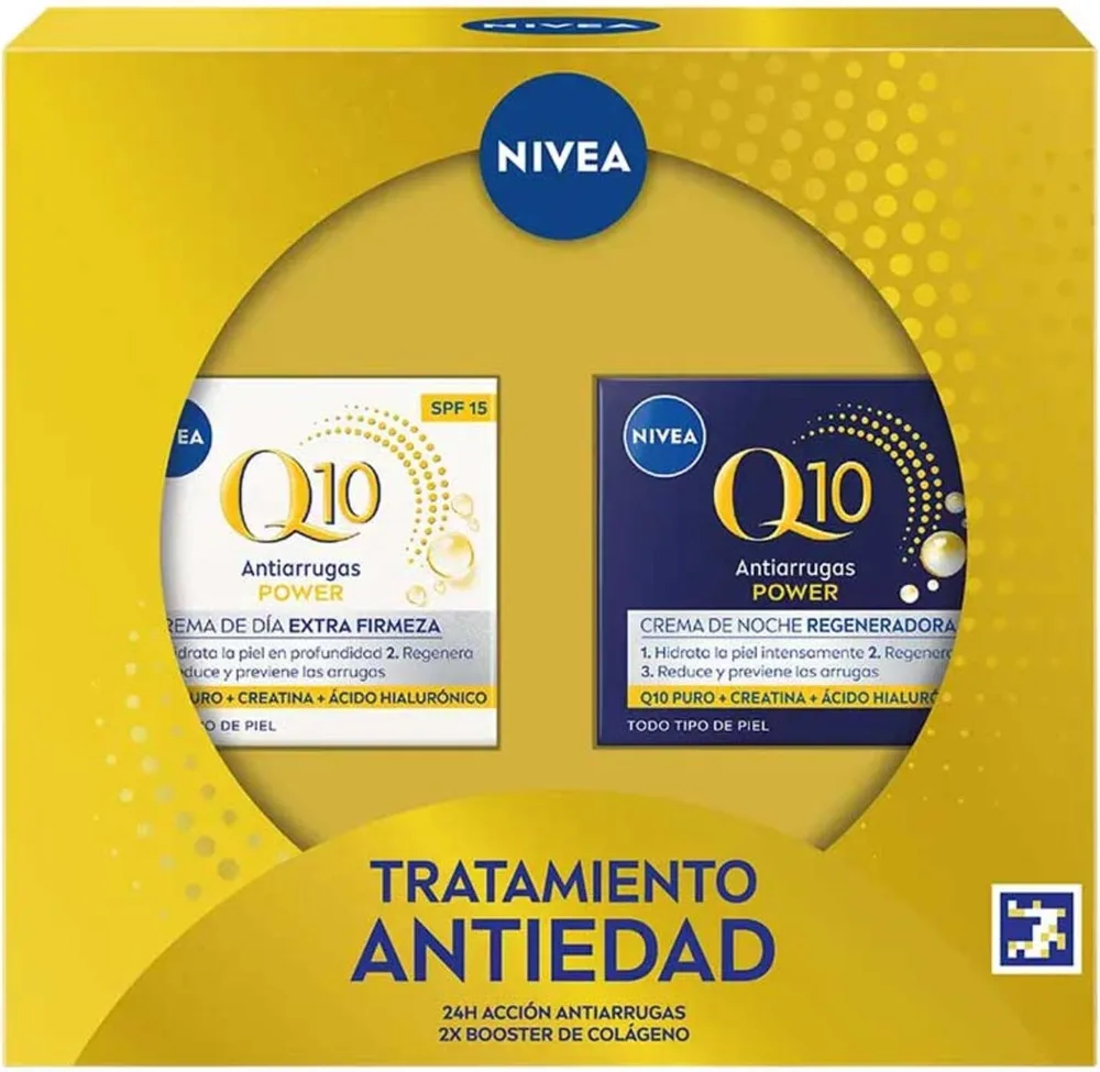 Набор для лица NIVEA Q10 Power дневной SPF15 и ночной крем с коэнзимом Q10 для зрелой кожи 50+50 мл