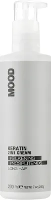 Крем для волос Mood Keratin 2 в 1 несмываемый, с растительным кератином и биоферментами, блеск и дисциплина, 200 мл