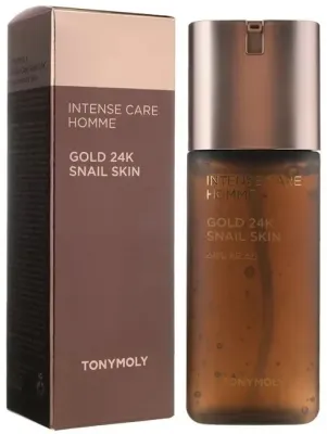 Гель для лица Tony Moly Intense Care Homme Gold 24K Snail Skin с муцином улитки и золотом 24K, 130 мл