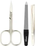 Маникюрный набор Pfeilring Solingen Manicure Travel Set 3 предмета металлик бронза сталь — фото 1
