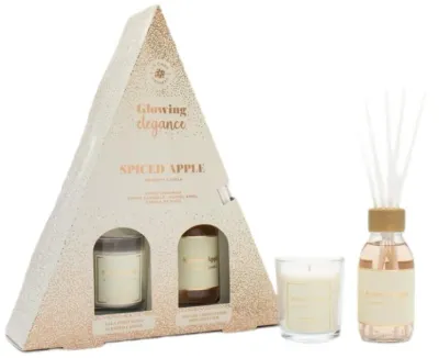 Набор La Casa de Los Aromas Spiced Apple ароматический диффузор с палочками 95 мл и ароматическая свеча 65 г