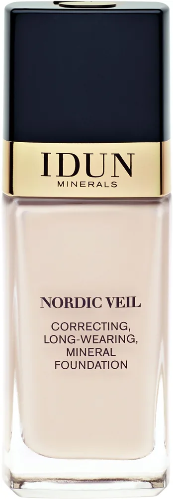 Минеральный тональный флюид Idun Minerals Nordic Veil Liquid Mineral Foundation полуматовый веганский, 26 мл