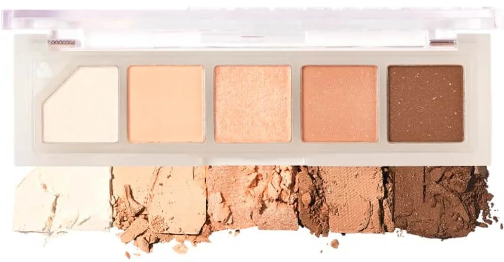 Палетка теней для век Unleashia Mood Shower Eye Palette пять оттенков, матовые и с шиммером, 4 г, оттенок 03 - Nude Shower