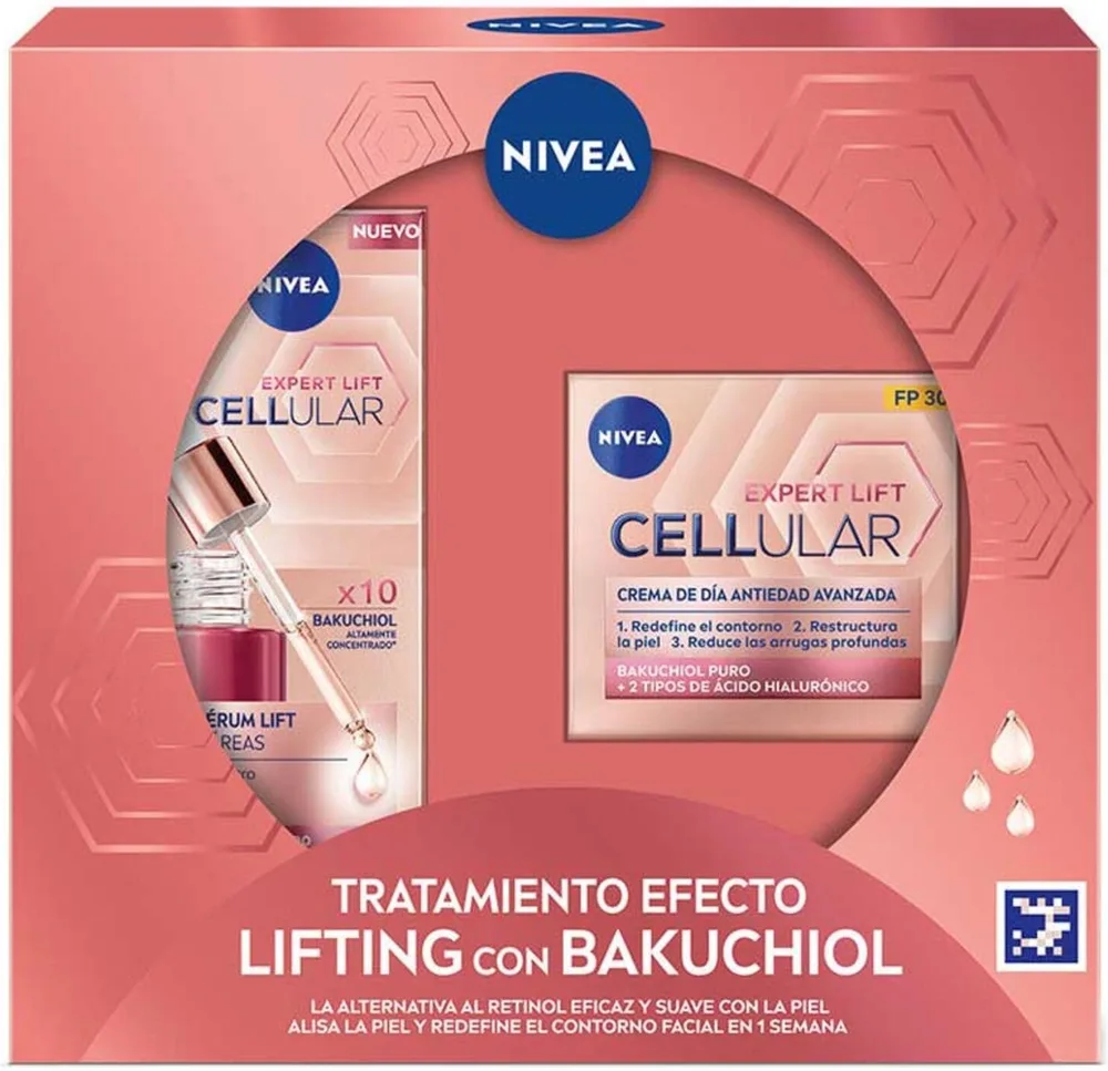 Набор для лица NIVEA Cellular Expert Lift дневной крем SPF30 и сыворотка с бакучиолом для зрелой кожи 50+30 мл