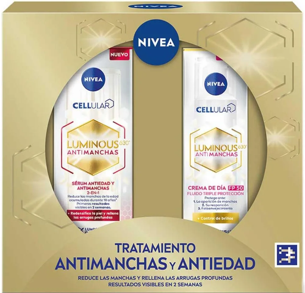Набор для лица NIVEA Luminous 630 дневной флюид SPF50 и сыворотка для выравнивания тона кожи 40+30 мл