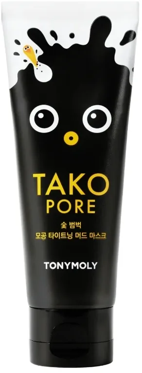 Маска-грязь для сужения пор с древесным углём Tony Moly Tako Pore Tightening Charcoal Mud Mask