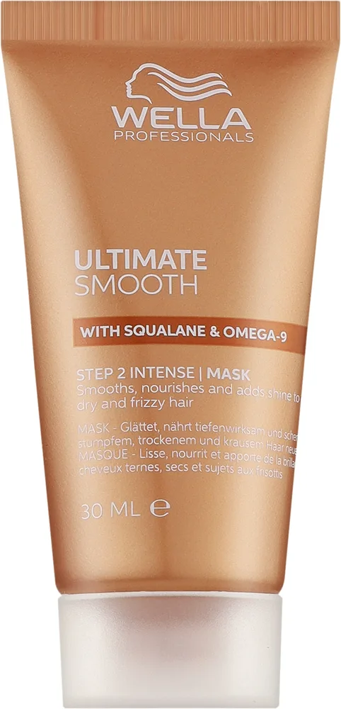 Разглаживающая маска для волос Wella Professionals Ultimate Smooth, сквалан, пантенол, витамин E, для сухих волос, 75 мл