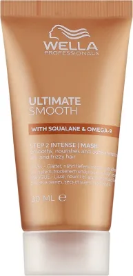 Разглаживающая маска для волос Wella Professionals Ultimate Smooth, сквалан, пантенол, витамин E, для сухих волос, 75 мл