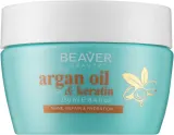 Ревитализирующая маска для волос Beaver Professional Argan Oil, аргановое масло, кератин, растительные протеины, 250 мл — фото 1