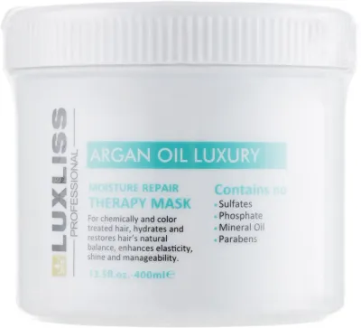 Маска для волос Luxliss Moisture Therapy Repair Mask восстанавливающая, с аргановым маслом, 400 г