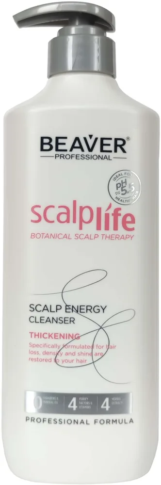 Шампунь Beaver Professional Scalp Energy для кожи головы, с пантенолом и гидролизованным протеином пшеницы, 298/600 мл, США