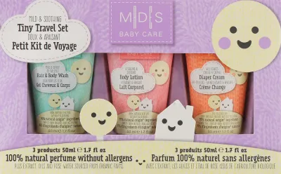 Mades Cosmetics Mades Cosmetics M|D|S Baby Care Tiny Travel Set (gel/50 мл + b/cr/50 мл + b/lot/50 мл) * - Детский дорожный набор Mades Baby Care гель-шампунь крем под подгузник и лосьон с овсом 3x50 мл уценка