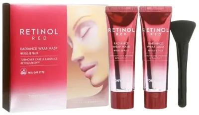 Набор масок для лица Tony Moly Red Retinol две маски-пленки с ретинолом и женьшенем с кистью 2x50 мл