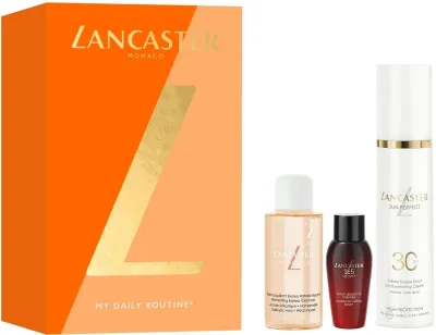 Набор для лица Lancaster My Daily Routine средство для умывания сыворотка и дневной крем SPF30 30+10+50 мл