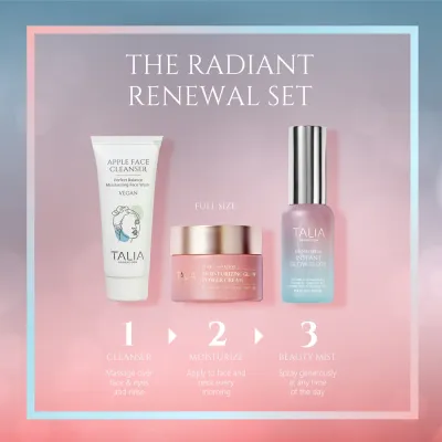 Набор для лица Talia Heaven's Dew Radiant Renewal крем гель и спрей с гиалуроновой кислотой и скваланом 50+20+30 мл