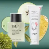 Набор для лица Talia Heaven's Dew Cleanse and Protect скраб с косточками персика и эссенция с антиоксидантами 50+50 мл — фото 4