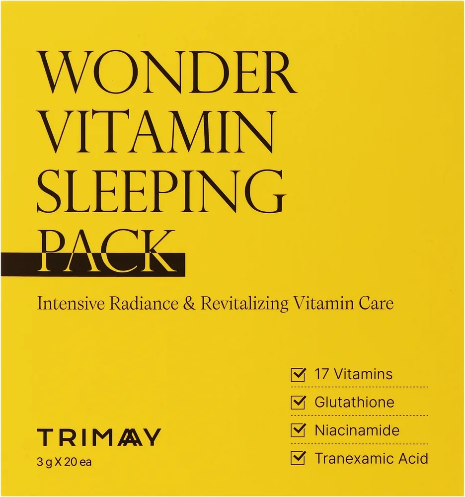 Витаминная ночная маска для лица Trimay Wonder Vitamin Sleeping Pack с витамином С и комплексом витаминов группы B, 20х3 г, оттенок 20 x 3 г