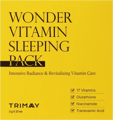 Витаминная ночная маска для лица Trimay Wonder Vitamin Sleeping Pack с витамином С и комплексом витаминов группы B, 20х3 г