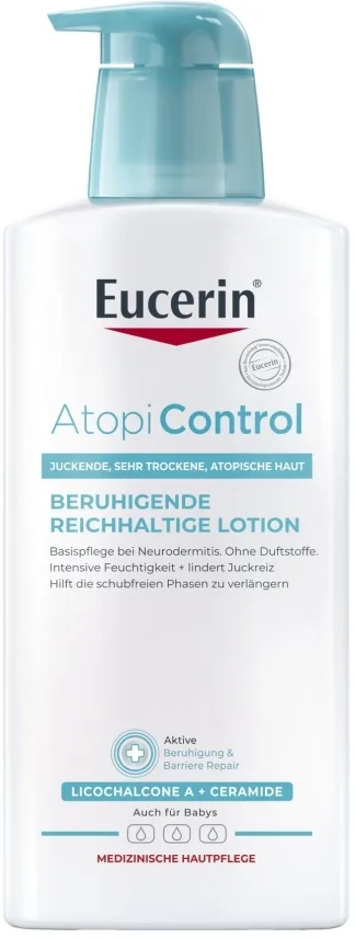 Успокаивающий лосьон для тела Eucerin AtopiControl с омега-кислотами, для сухой и чувствительной кожи, 400 мл