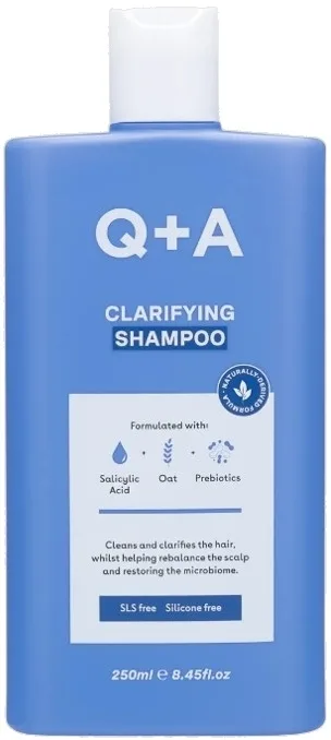 Шампунь Q+A Clarifying глубоко очищающий, с салициловой кислотой, инулином и алоэ, для всех типов волос, 250 мл, Великобритания