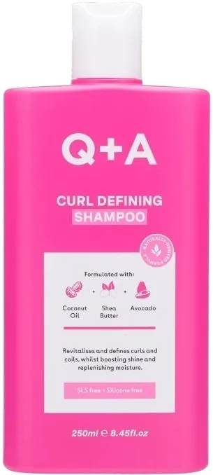 Шампунь Q+A Curl Defining для вьющихся волос, с маслом ши, кокосовым и маслом авокадо, без силиконов, 250 мл, Великобритания