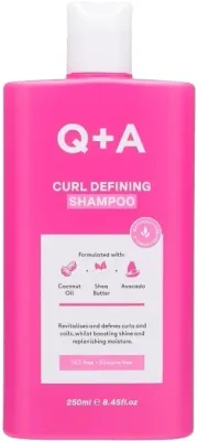 Шампунь Q+A Curl Defining для вьющихся волос, с маслом ши, кокосовым и маслом авокадо, без силиконов, 250 мл, Великобритания