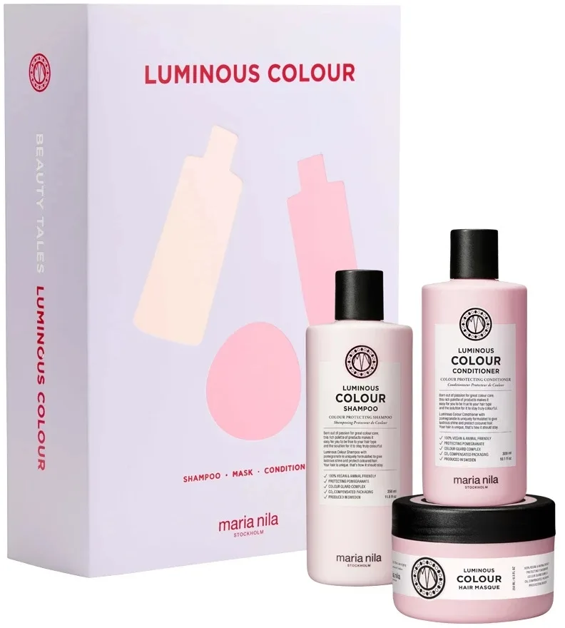 Набор Maria Nila Luminous Color шампунь 350 мл кондиционер 300 мл и маска для волос 250 мл