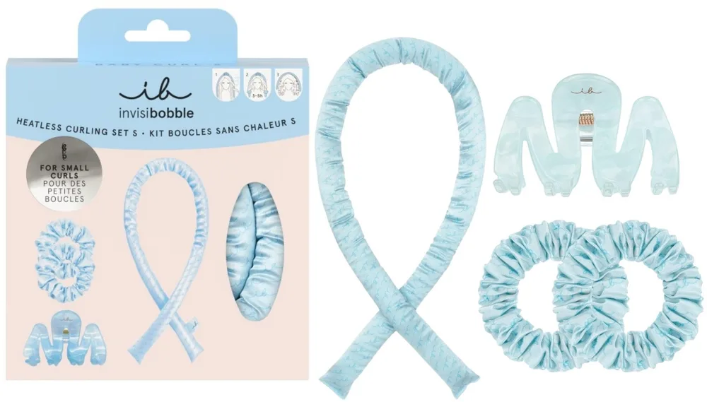 Набор Invisibobble Sprunchie Baby Curl S резинки Sprunchie Slim 2 шт атласная лента для завивки и зажим