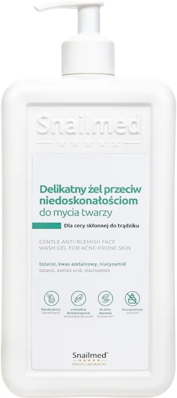 Очищающий гель для лица Snailmed для проблемной кожи с ниацинамидом и пантенолом