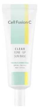 База под макияж Cell Fusion C Clear Tone-Up Sun Base солнцезащитная, с мятным подтоном, SPF50+ PA++++, 40 мл