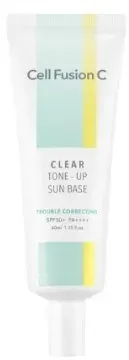 База под макияж Cell Fusion C Clear Tone-Up Sun Base солнцезащитная, с мятным подтоном, SPF50+ PA++++, 40 мл