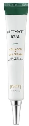 Крем для области вокруг глаз Jigott Ultimate Real Collagen с гидролизованным коллагеном маслом ши и аденозином для зрелой кожи 50 мл