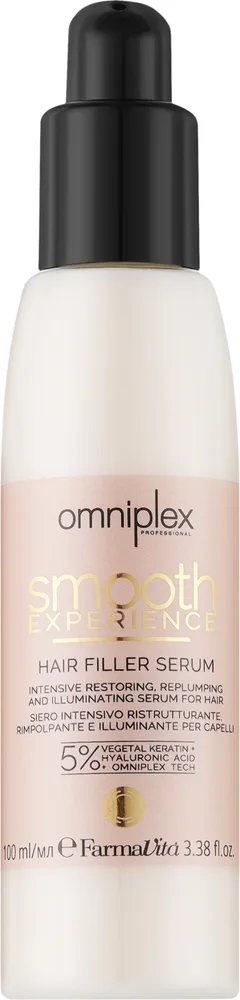 Интенсивно восстанавливающая разглаживающая сыворотка FarmaVita Omniplex Smooth Experience Hair Filler Serum, 100 мл