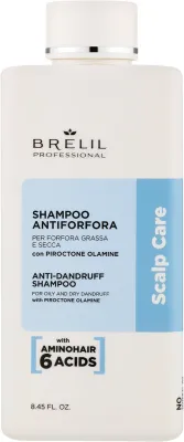 Шампунь Brelil Scalp Care против перхоти, с пироктон оламином и аминокислотами, 250 мл
