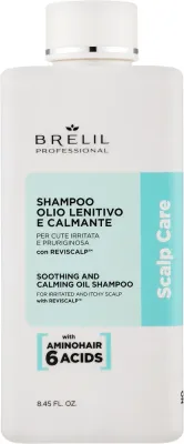 Шампунь-масло Brelil Scalp Care Soothing с Reviscalp, для чувствительной и раздражённой кожи головы, 250/1000 мл, Италия