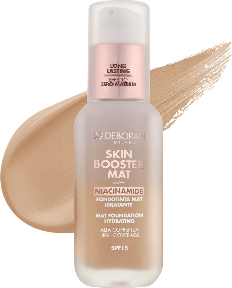 Тональный флюид Deborah Skin Booster Mat Foundation матирующий увлажняющий SPF 15, 30 мл, оттенок 0 - Light Warm
