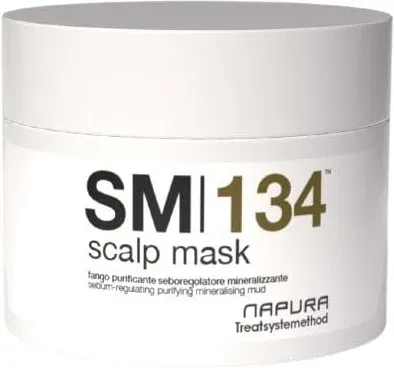 Очищающая себорегулирующая маска для кожи головы Napura Scalp Mask, зелёная глина, экстракты водорослей, масло мяты, 250 мл
