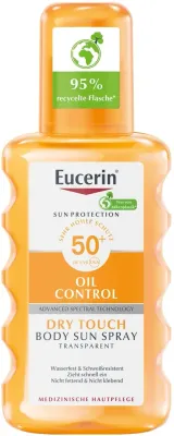 Спрей для тела Eucerin Sun Oil Control Dry Touch SPF50+ солнцезащитный прозрачный матирующий 200 мл