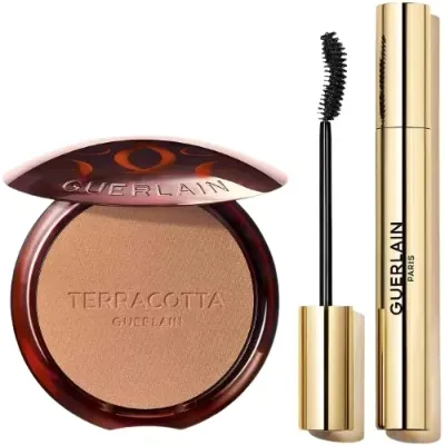Набор для макияжа Guerlain Terracotta бронзирующая пудра и тушь Noir G для объема 8.5+6 г