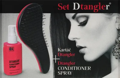 Набор Brazil Keratin Dtangler Black Flower спрей-кондиционер для волос 100 мл и расческа