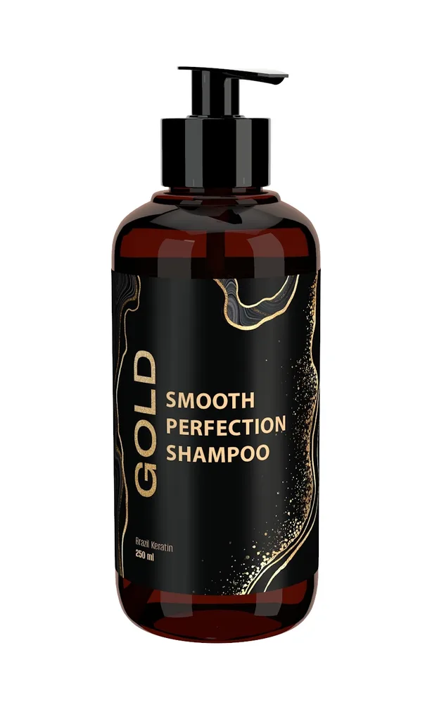 Шампунь для волос Brazil Keratin Gold Smooth Perfection разглаживающий для сухих и ослабленных волос, 250 мл