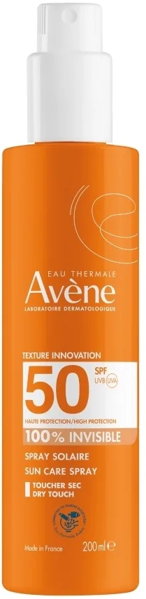 Спрей для тела Avene Eau Thermale Sun Protection SPF50 солнцезащитный водостойкий лёгкий 200 мл