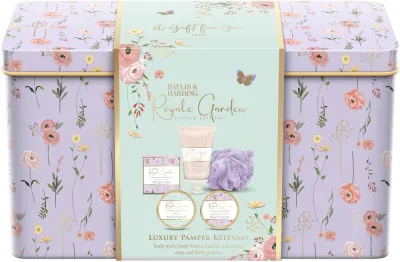 Baylis & Harding Baylis & Harding Royale Garden Luxury Pamper Keepsake Tin Gift Set - Набор для ухода за телом Baylis and Harding Royale Garden Luxury Pamper Keepsake Tin с цветочным ароматом, 5 предметов