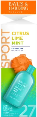 Мужской набор Baylis & Harding Citrus Lime & Mint гель для душа 500 мл и мочалка люфа