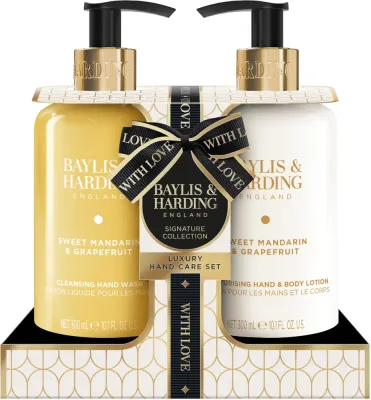 Набор Baylis & Harding Sweet Mandarin & Grapefruit жидкое мыло для рук 300 мл и лосьон для рук и тела 300 мл