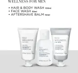 Мужской набор Baylis & Harding Wellness For Men бальзам после бритья 50 мл гель для тела и волос 100 мл средство для умывания 50 мл и косметичка — фото 4