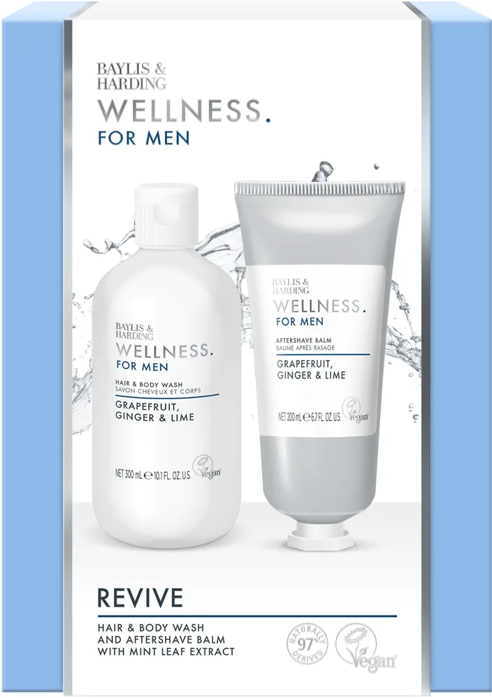 Мужской набор Baylis & Harding Wellness For Men гель для тела и волос 300 мл и бальзам после бритья 200 мл