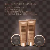 Мужской набор Baylis & Harding Black Pepper & Ginseng гель для душа 50 мл гель для тела и волос 50 мл бальзам после бритья 50 мл и кристаллы для ванны 50 г — фото 4