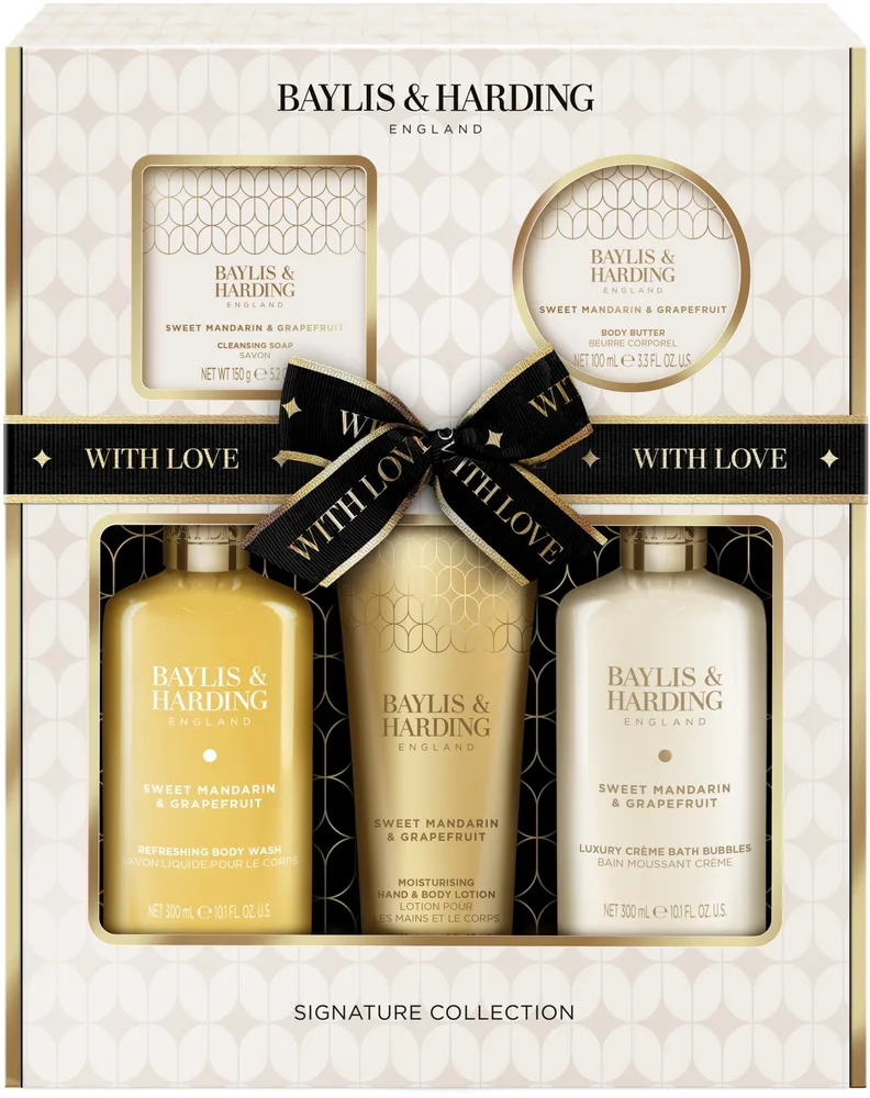 Набор Baylis & Harding Sweet Mandarin & Grapefruit гель для душа 300 мл лосьон 130 мл крем для душа 300 мл мыло 150 г и масло для тела 100 мл