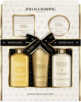 Набор Baylis & Harding Sweet Mandarin & Grapefruit гель для душа 300 мл лосьон 130 мл крем для душа 300 мл мыло 150 г и масло для тела 100 мл